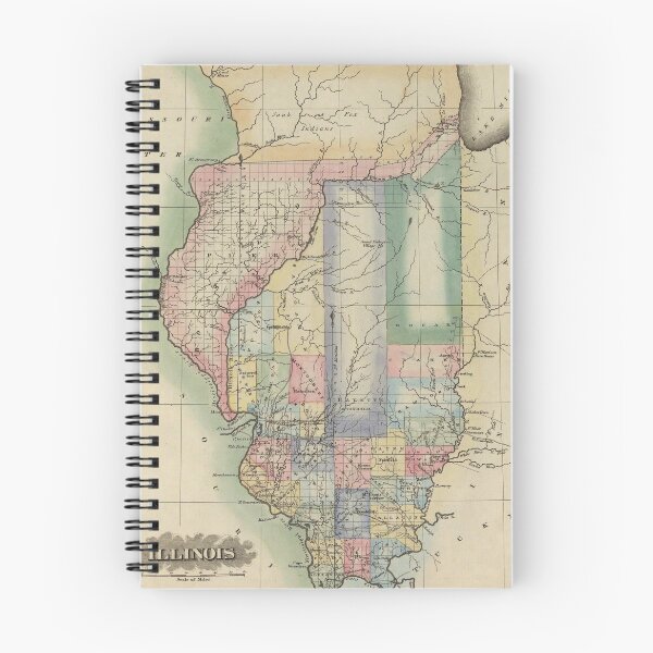 Item preview, Vintage Map of Illinois (1823) designed and sold by BravuraMedia.