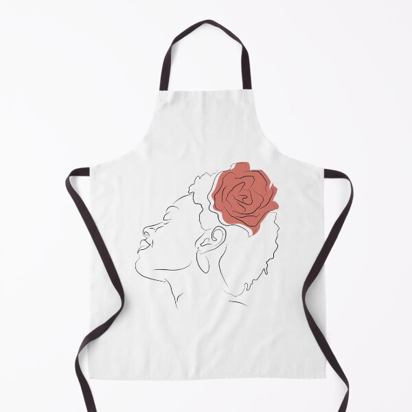 Item preview, Sensual Girl With Red Rose Flower LIne Art designed and sold by ElenaArtDesign.