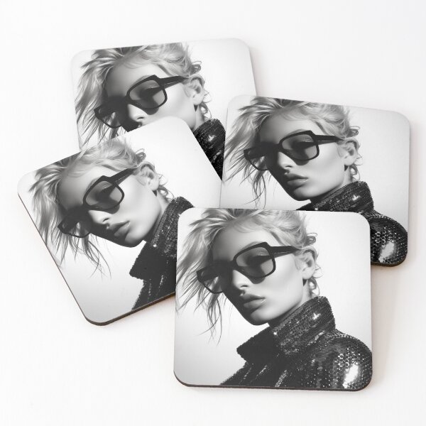 Item preview, woman wearing oversized black sunglasses designed and sold by freddyaiart.