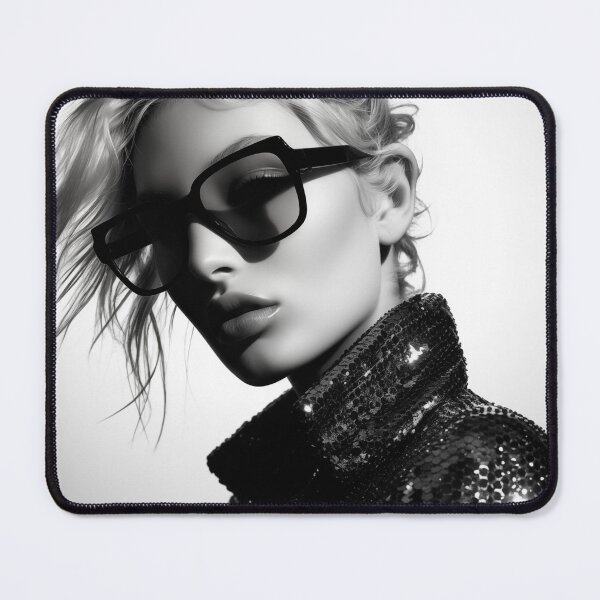 Item preview, woman wearing oversized black sunglasses designed and sold by freddyaiart.