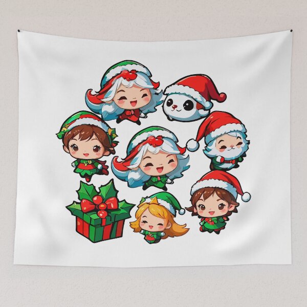 Item preview, Cute figurines Christmas stickers designed and sold by AlejaJorgeShop.