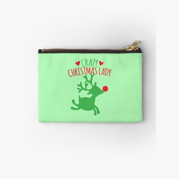 Item preview, Crazy Christmas lady with cute rudolph reindeer designed and sold by jazzydevil.