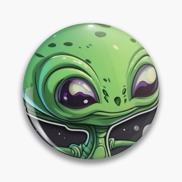 Artikelvorschau, Grüner Alien-Aufkleber entworfen und verkauft von KeyDesignx.