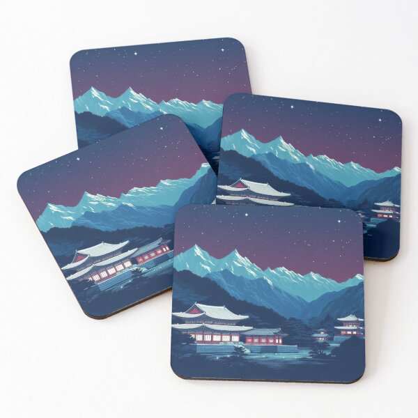 Item preview, Winter mountains and temples in Korea. designed and sold by growing-mom.