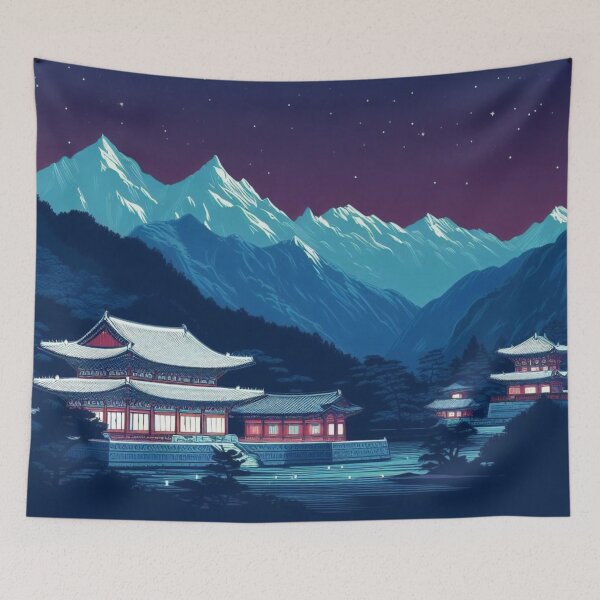 Item preview, Winter mountains and temples in Korea. designed and sold by growing-mom.