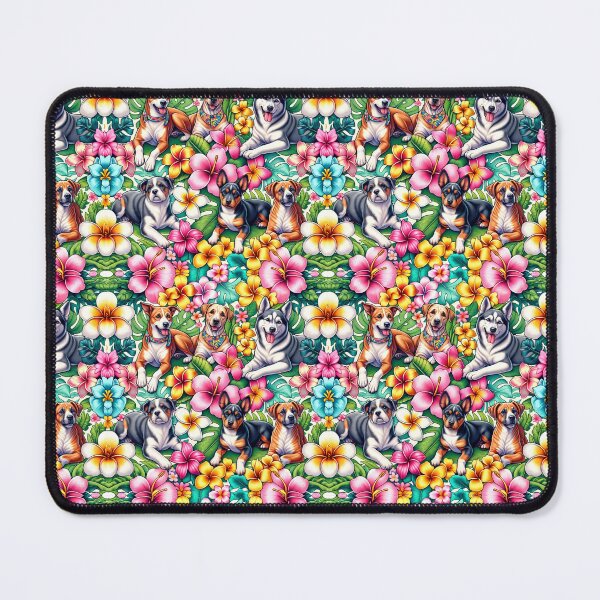 Item preview, Floral Hawaiian Dogs Pattern designed and sold by Aryabek.