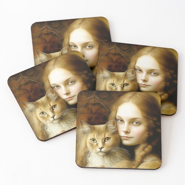 Item preview, Beautiful girl with a cat. designed and sold by Natalia-Vlad.