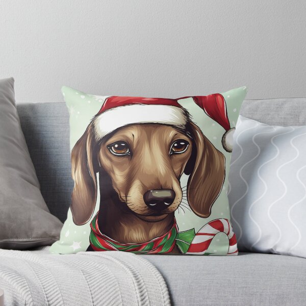 Item preview, Taza navideña para perros, perro salchicha con gorro de Papá Noel y bastón de caramelo designed and sold by Art.Fusion.Studio.