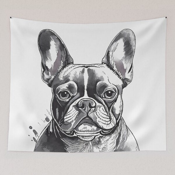 Item preview, Portrait of a French Bulldog designed and sold by SW-Graphics.