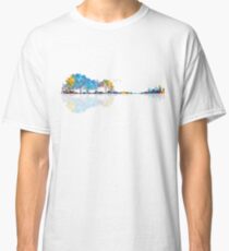 Natur-Gitarre - buntes Aquarell Classic T-Shirt