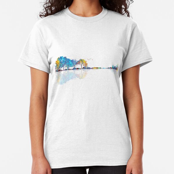 Nature Guitar - Colorful Watercolor Classic T-Shirt