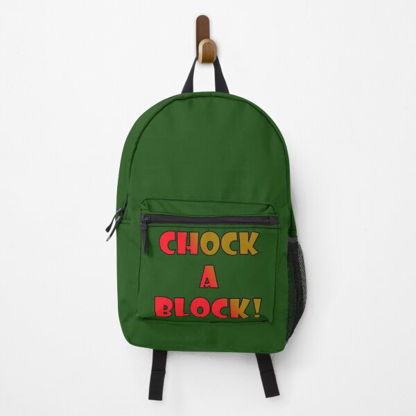 Item preview, CHOCK-A-BLOCK; Red and brown bold font with black trim designed and sold by AASparksDesigns.