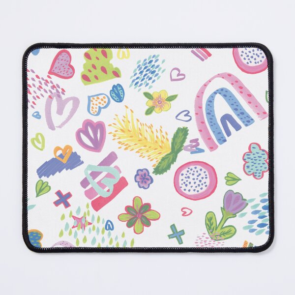Item preview, Pastel Rainbows and Flowers in White designed and sold by FuriByDesign.
