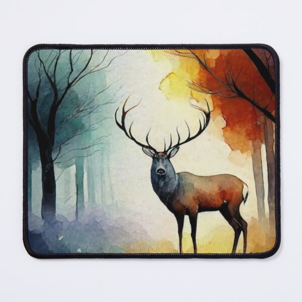 Item preview, Colorful Autumnal Stag in a Mysterious Watercolor Painting designed and sold by Px Print.