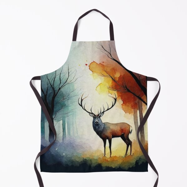 Item preview, Colorful Autumnal Stag in a Mysterious Watercolor Painting designed and sold by Px  Print.