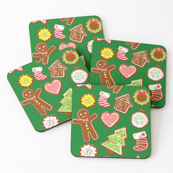 Item preview, Christmas Cookies Pattern Green Background designed and sold by eeveemac.