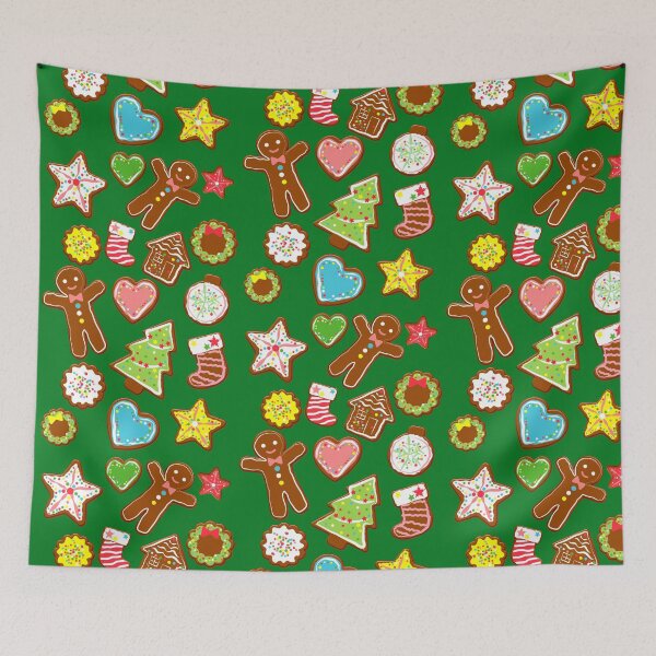Item preview, Christmas Cookies Pattern Green Background designed and sold by eeveemac.