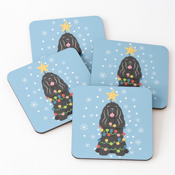Item preview, Black Cocker Spaniel Christmas Tree designed and sold by Lulupainting.
