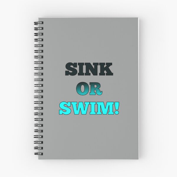 Item preview, SINK OR SWIM! Type Font, black, Light Blue, with black trim designed and sold by AASparksDesigns.