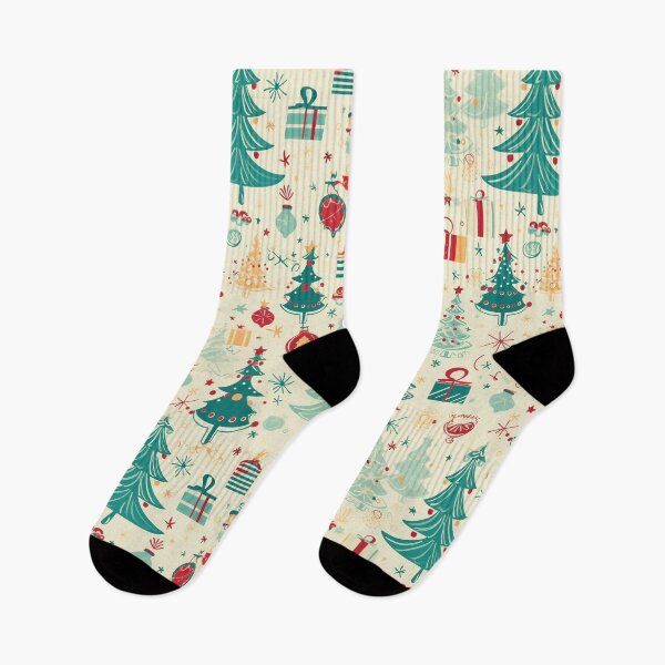 Item preview, Seamless Pattern with Christmas Trees, Gifts, and Ornaments on a White Background designed and sold by overheadclick.