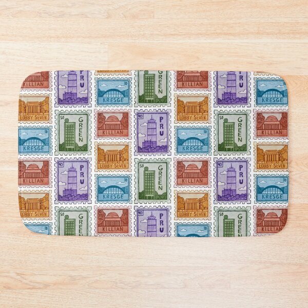 Item preview, Faux Vintage Watercolor Stamps Depicting MIT and Boston designed and sold by WrenInFlight.