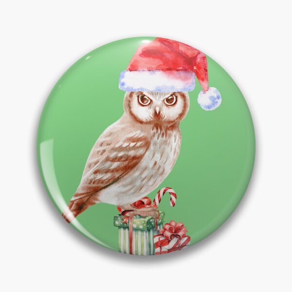 Item preview, Festive Christmas Present Santa Hat Bird Owl designed and sold by IntoClearWater.