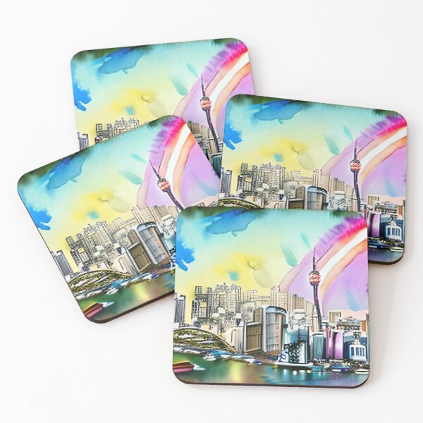 Item preview, LARGE RAINBOW CITY COLORFUL BUILDINGS designed and sold by Sanny88.