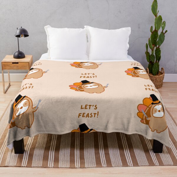Item preview, Let’s Feast Thanksgiving Sloth designed and sold by theslothinme.