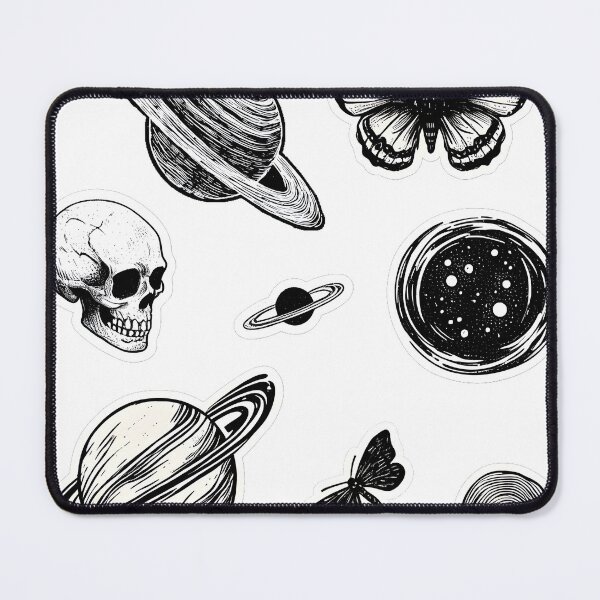 Item preview, Skulls, Cosmos and Butterflies: Monochromatic Art Stickers designed and sold by Voidex.
