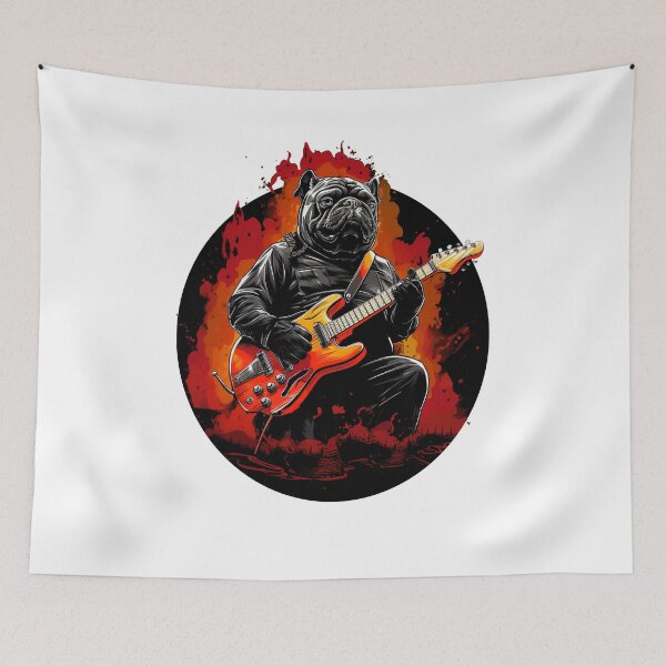 Item preview, "Pug Rock: Furry Virtuoso Shredding in Style" designed and sold by Jaklon  raoufes.