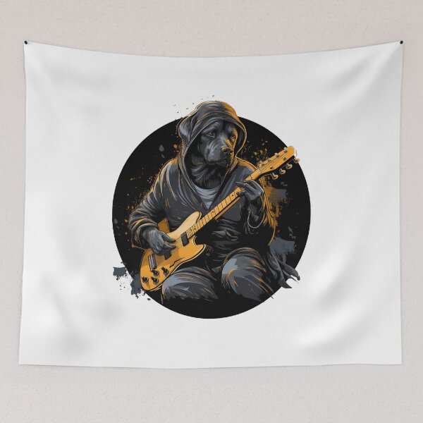 Item preview, "Leather & Licks: A Pug's Epic Guitar Solo" designed and sold by Jaklon  raoufes.