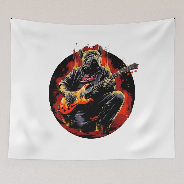 Item preview, "Canine Riffs: Pint-Sized Pug Jams the Night Away" designed and sold by Jaklon  raoufes.
