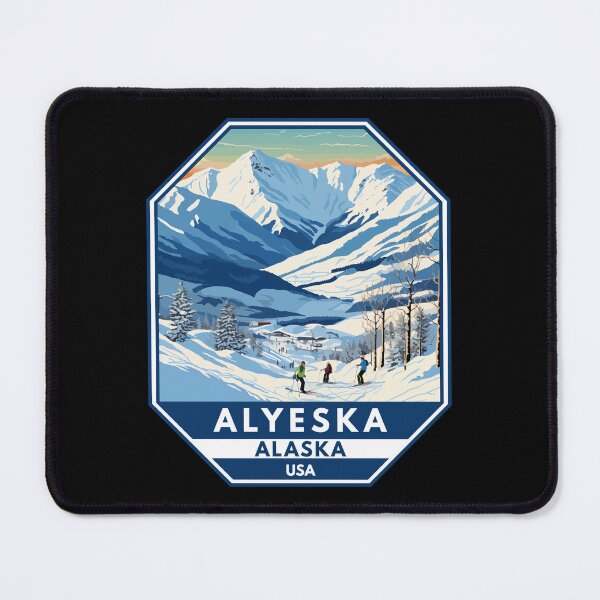 Item preview, Alyeska Alaska Winter Travel Art Emblem designed and sold by KrisSidDesigns.