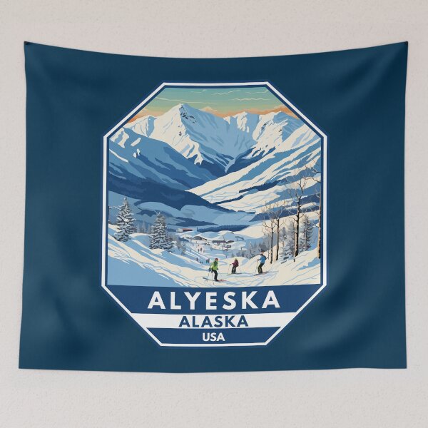 Item preview, Alyeska Alaska Winter Travel Art Emblem designed and sold by KrisSidDesigns.