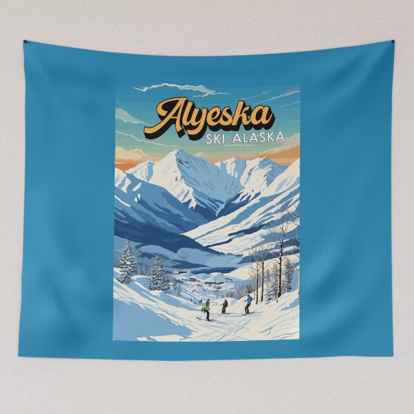 Item preview, Alyeska Alaska Winter Travel Art Vintage designed and sold by KrisSidDesigns.