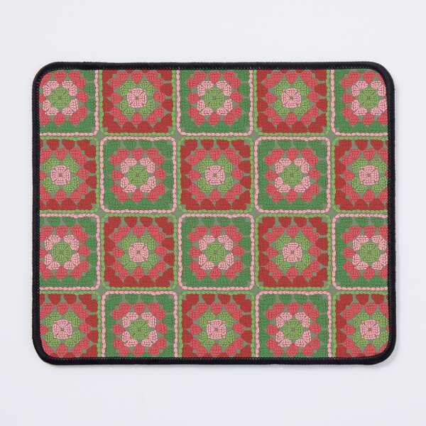 Item preview, Copy of Green and Red Christmas Crochet Granny Square with Pink Accent designed and sold by rhombusOnion.
