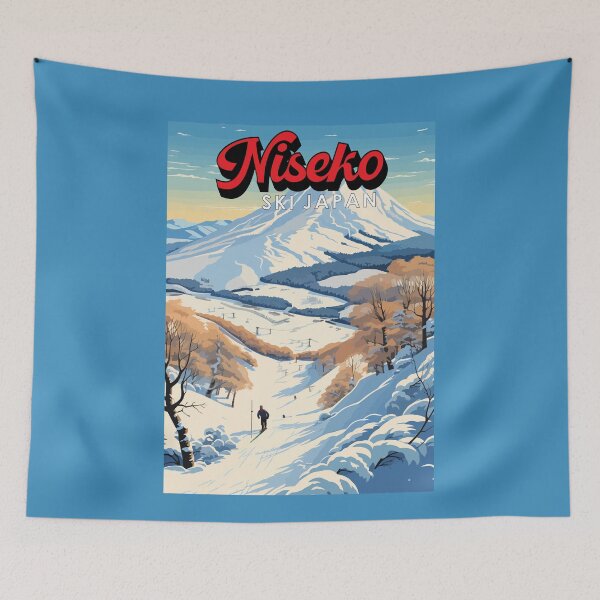 Item preview, Niseko Hokkaido Japan Winter Travel Art Vintage designed and sold by KrisSidDesigns.