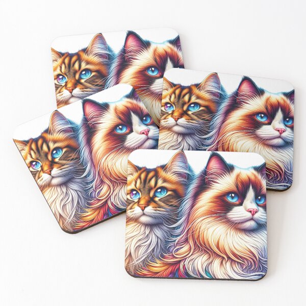 Item preview, Serene Siberian & Ragdoll Duo designed and sold by PurrPatterns.