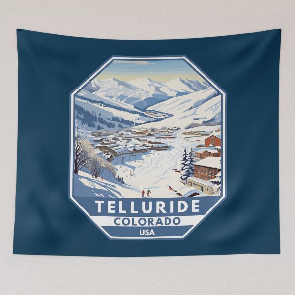 Item preview, Telluride Colorado Winter Travel Art Emblem designed and sold by KrisSidDesigns.