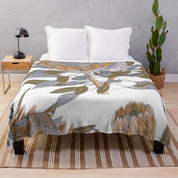 Item preview, Protea flowers gold silver designed and sold by blueidesign.