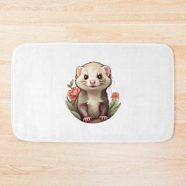 Item preview, Cute Ferret in Flower designed and sold by WANBASTEN.