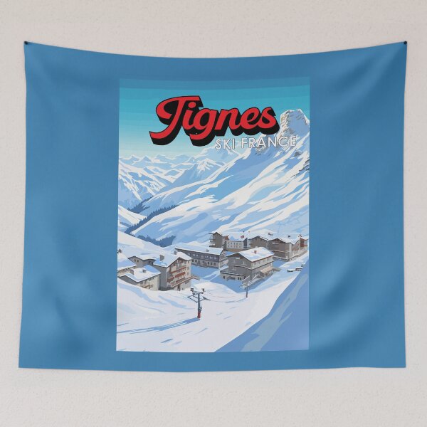 Item preview, Tignes France Winter Travel Art Vintage designed and sold by KrisSidDesigns.