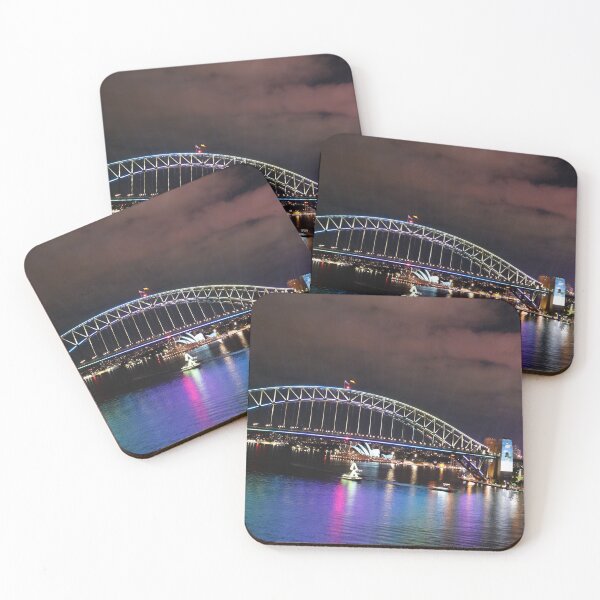 Item preview, Sydney Harbour Bridge Vivid Sydney 2023 from North Sydney Side designed and sold by Lauren Elizabeth Photograhy AU.