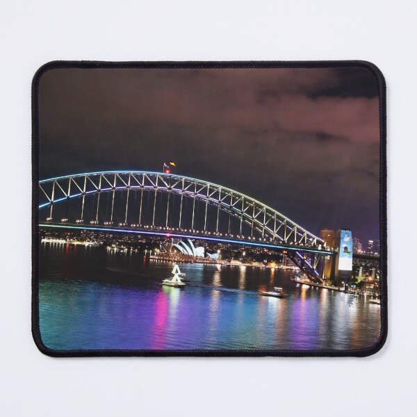 Item preview, Sydney Harbour Bridge Vivid Sydney 2023 from North Sydney Side designed and sold by Lauren Elizabeth Photograhy AU.