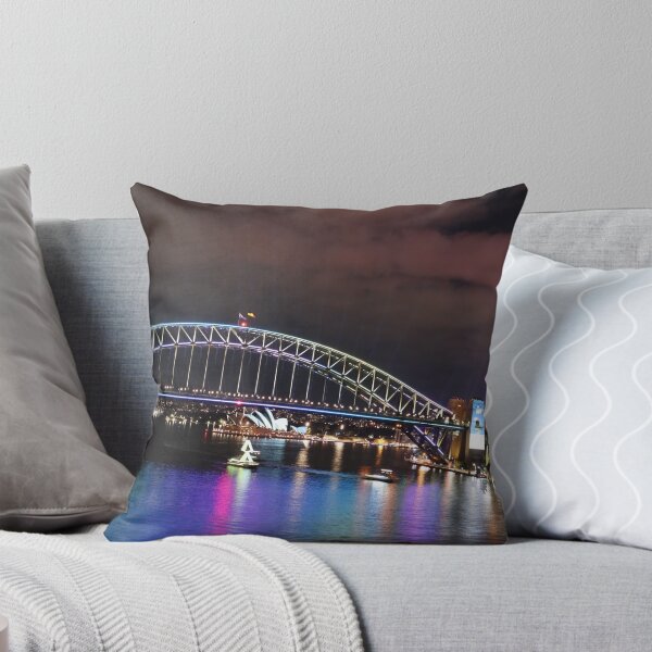 Item preview, Sydney Harbour Bridge Vivid Sydney 2023 from North Sydney Side designed and sold by Lauren Elizabeth Photograhy AU.
