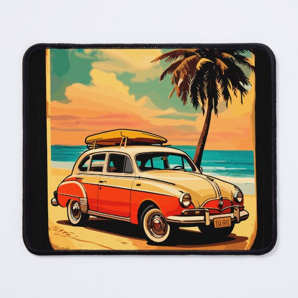 Item preview, retro car on the beach. designed and sold by OmikronStore.