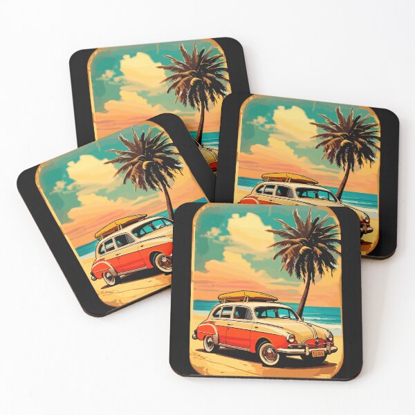 Item preview, retro car on the beach. designed and sold by OmikronStore.