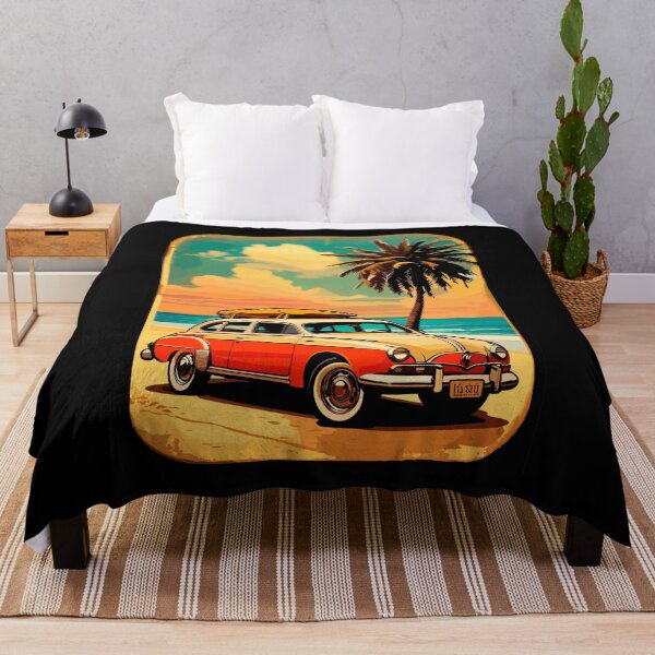 Item preview, retro car on the beach. designed and sold by OmikronStore.