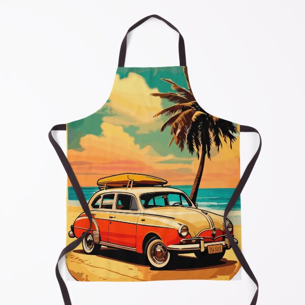 Item preview, retro car on the beach. designed and sold by OmikronStore.
