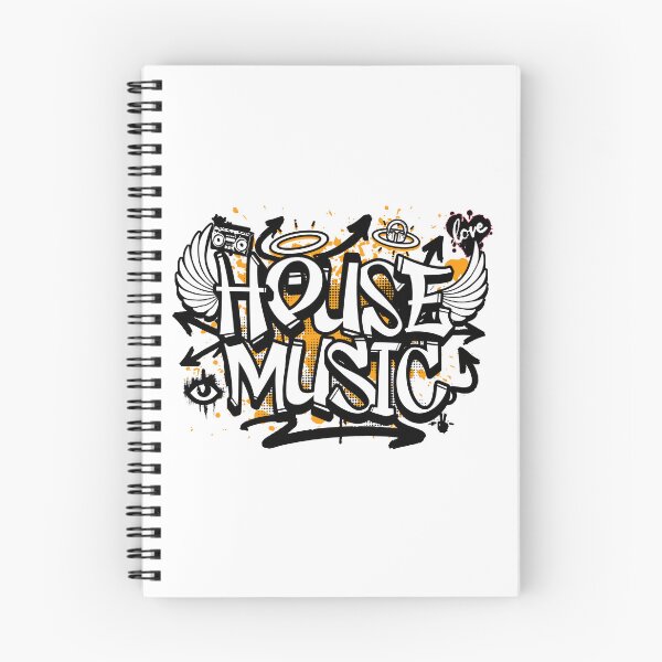 Item preview, HOUSE MUSIC  - Graffiti Steez (Black/Orange)  designed and sold by Discothreadz.